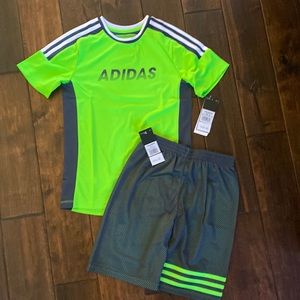 Boys Adidas althletic top and shorts